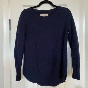 LOFT Women's Navy Blue Crew Neck Sweater